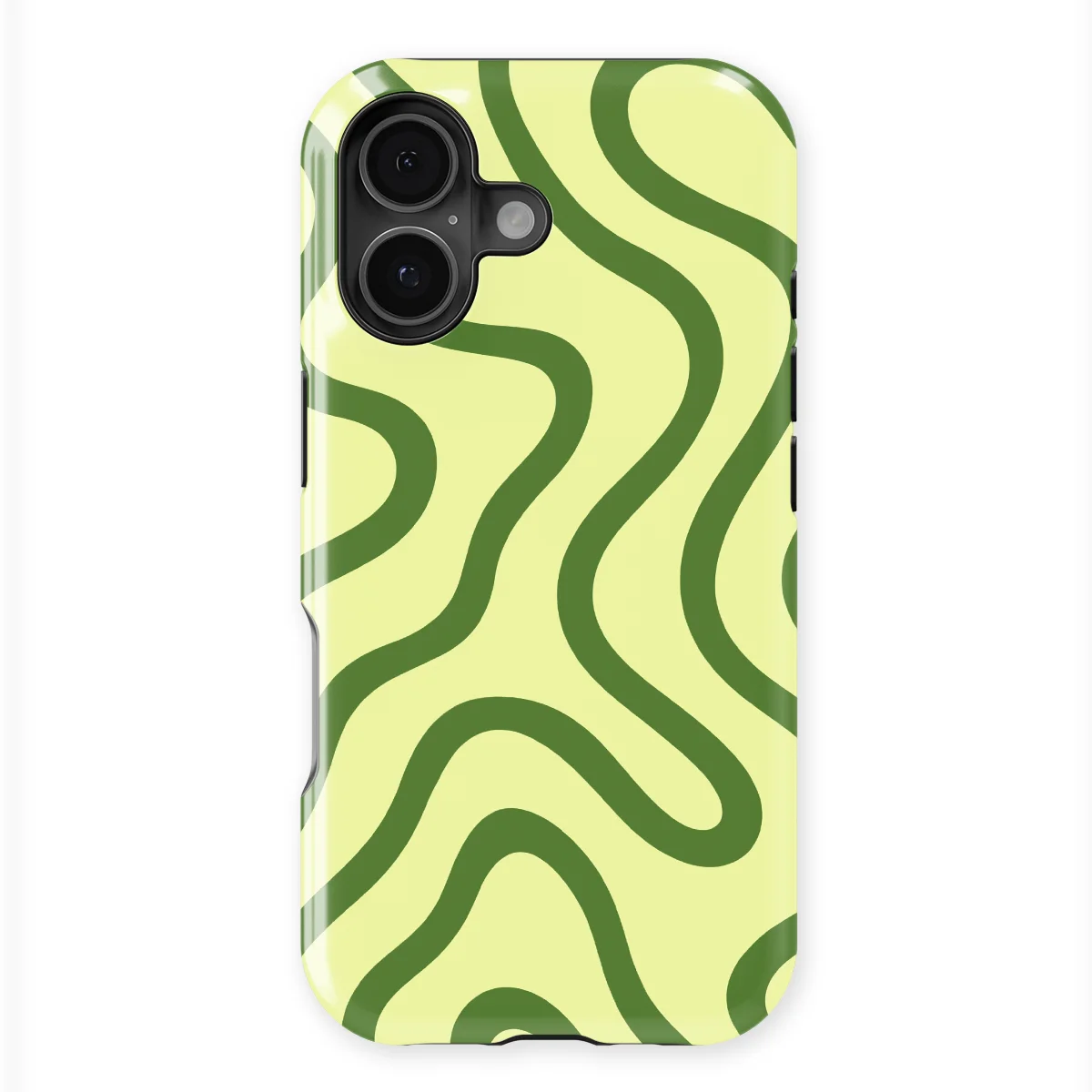 Curvy Lines - Leaf Loop - Green case for iPhone 16 - Image 1