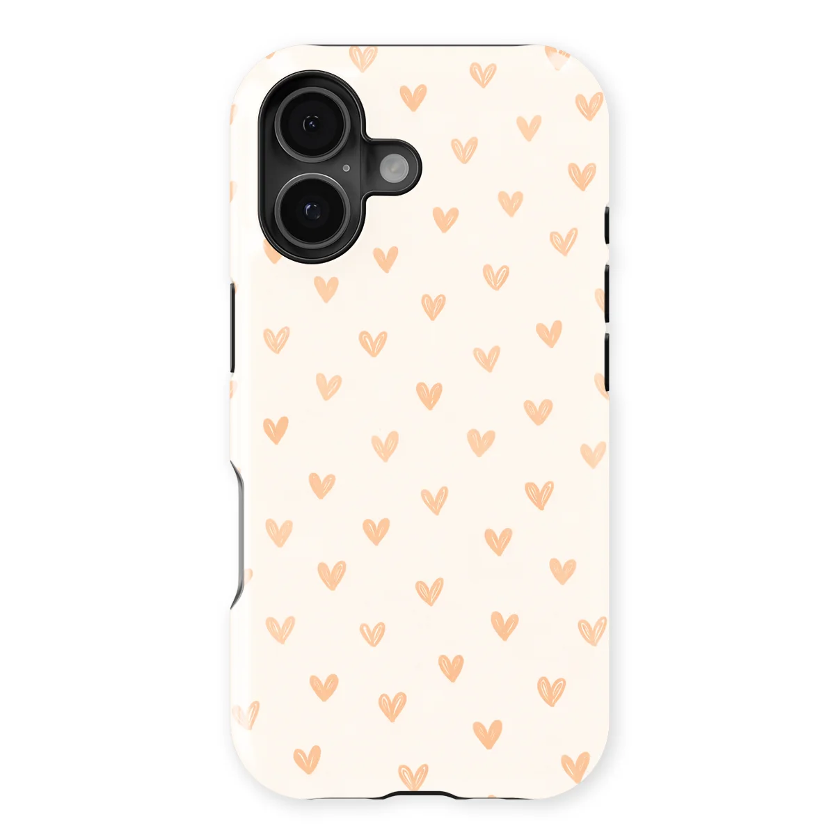 Little Love - Blush Hearts - White/Orange case for iPhone 16 - Image 1