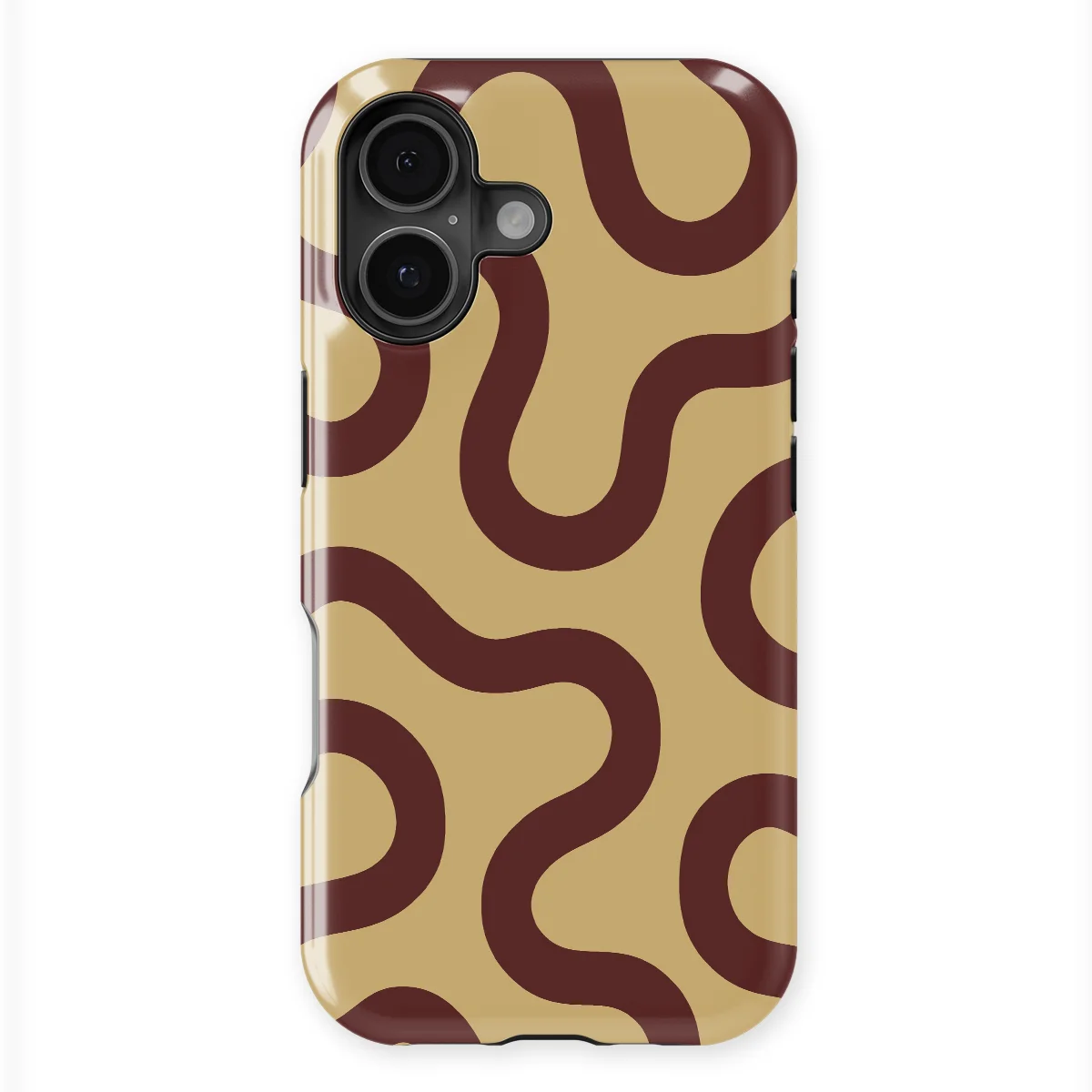 Motion Flow - Cocoa Curve - Beige/Brown case for iPhone 16 - Image 1