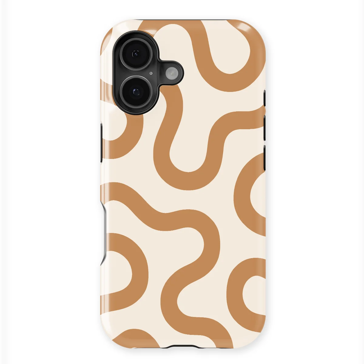Motion Flow - Warm Whisper - White/Brown case for iPhone 16 - Image 1