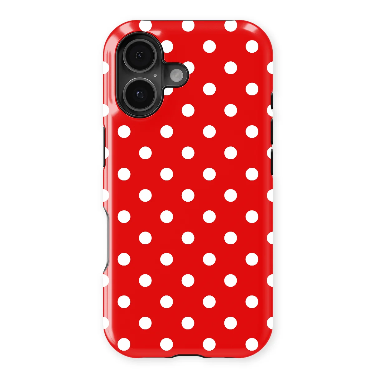 Polka Dots - Classic Red - Red/White case for iPhone 16 - Image 1
