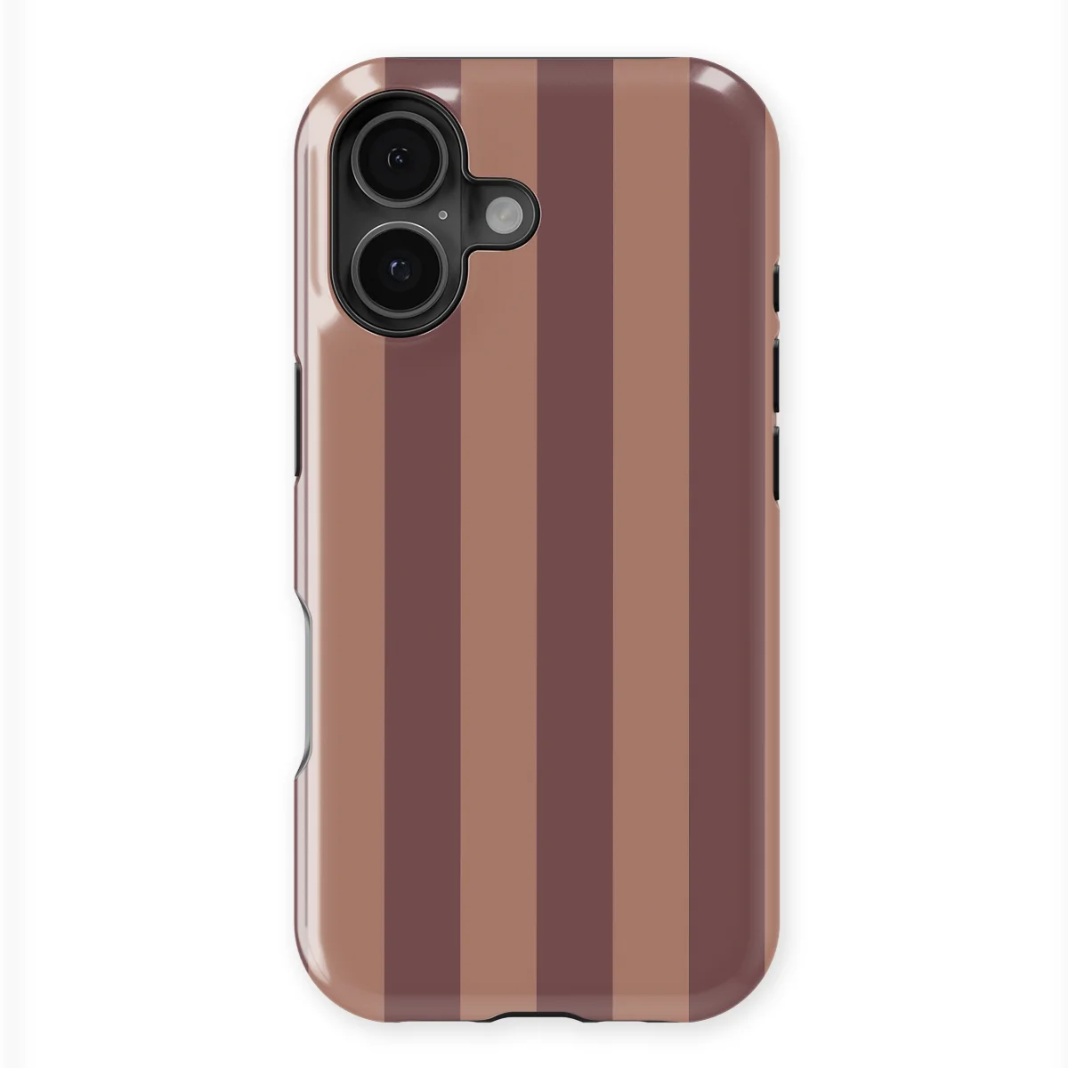 Stripes - Burgundy Rush - Purple/Brown/Multicolor case for iPhone 16 - Image 1