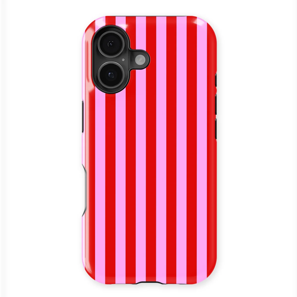 Stripes - Candy Stripes - Red/Pink/Multicolor case for iPhone 16 - Image 1