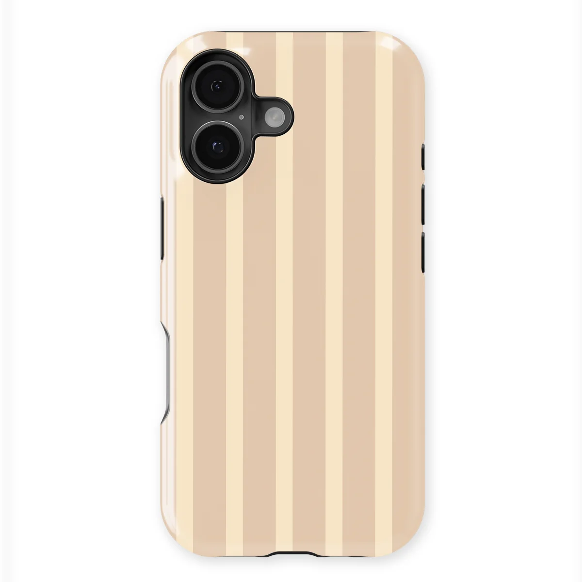 Stripes - Milk Blush - Pink/Beige case for iPhone 16 - Image 1