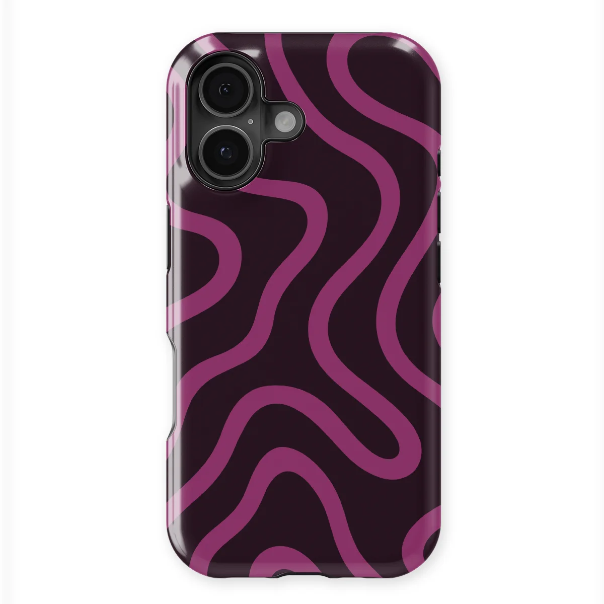 Curvy Lines - Velvet Mood - Purple/Pink case for iPhone 16 Plus - Image 1