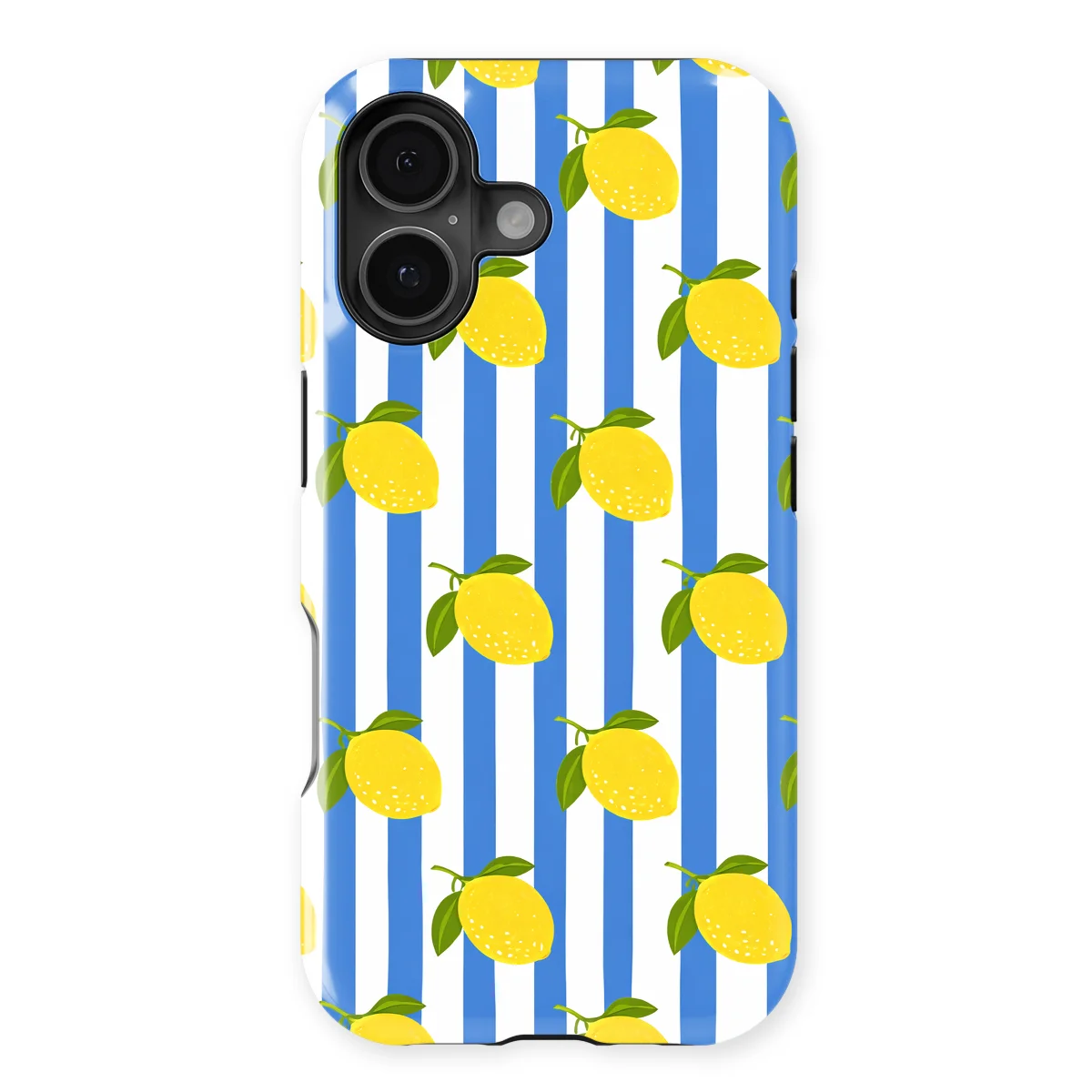 Happy Stripes - Limoncello Blue - Blue/Yellow/Multicolor case for iPhone 16 Plus - Image 1