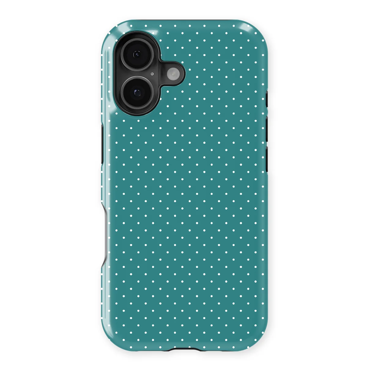 Micro Polka - Deep Teal - Turqoise case for iPhone 16 Plus - Image 1