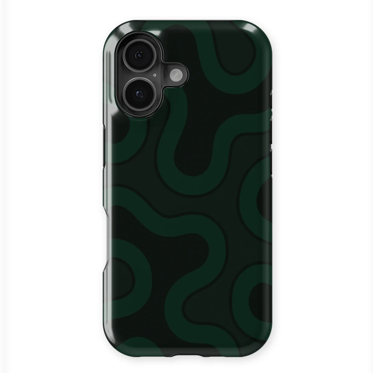 Motion Flow - Dark Drift - Black/Green case for iPhone 16 Plus - Image 1