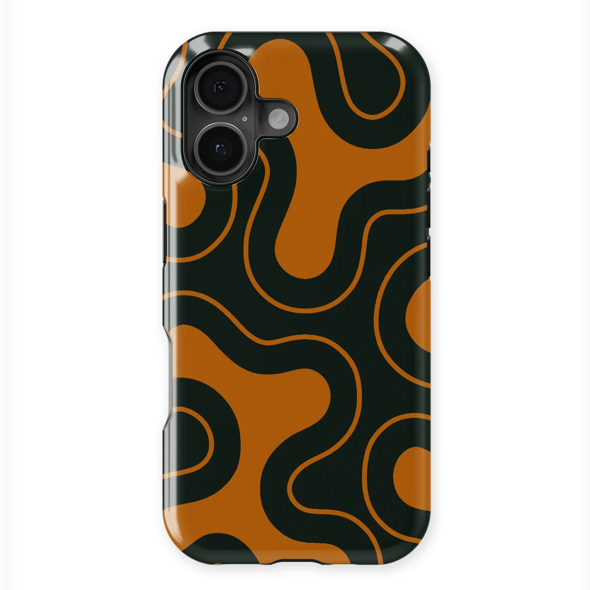 Motion Flow - Organic Circuit - Orange/Black case for iPhone 16 Plus - Image 1