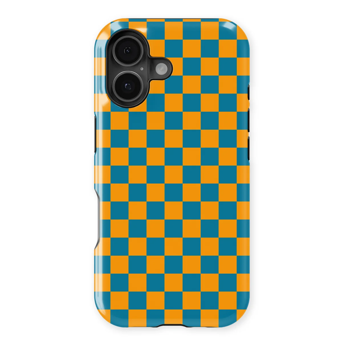 Tiny Squares - Petrol Pop - Orange/Blue/Multicolor case for iPhone 16 Plus - Image 1