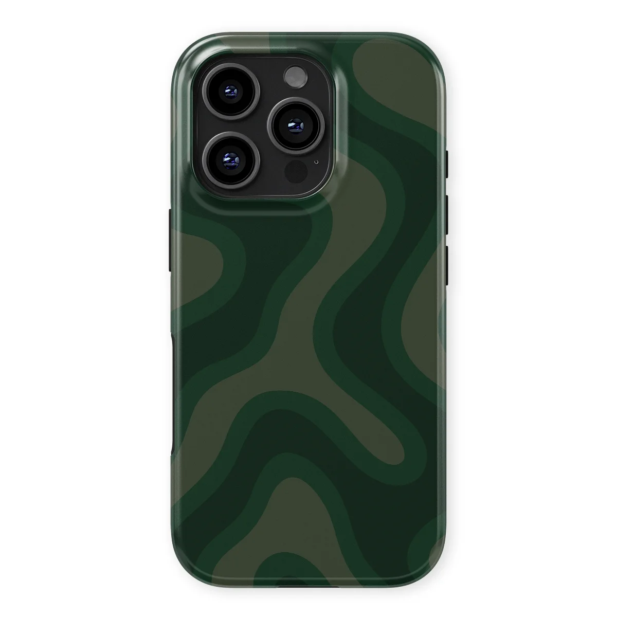 Curvy Lines - Evergreen Drift - Green case for iPhone 16 Pro - Image 1