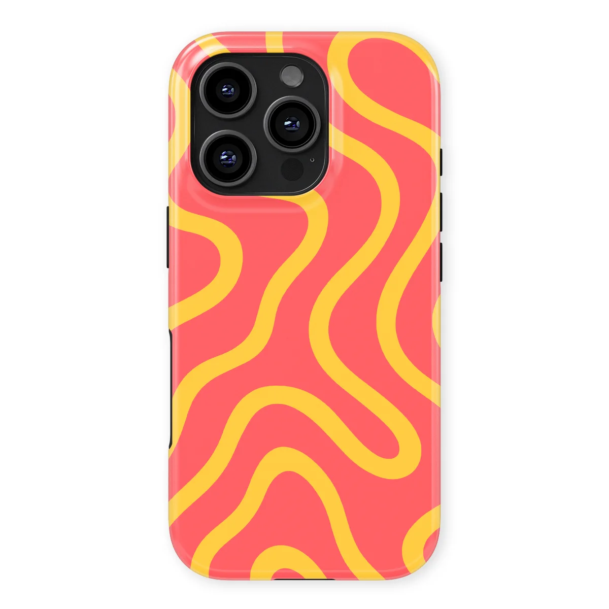 Curvy Lines - Sunburst Drift - Pink_Yellow for iPhone 16 Pro