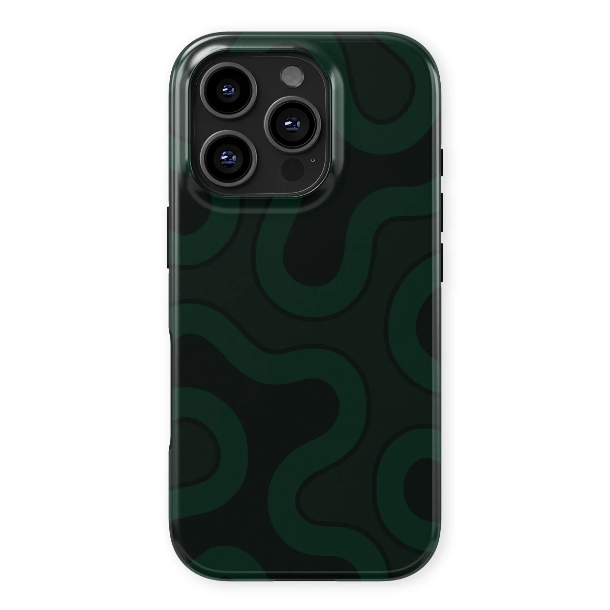 Motion Flow - Dark Drift - Black/Green case for iPhone 16 Pro - Image 1