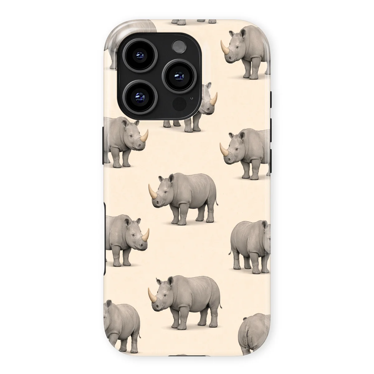 Safari - Neushoorn - White/Grey case for iPhone 16 Pro - Image 1