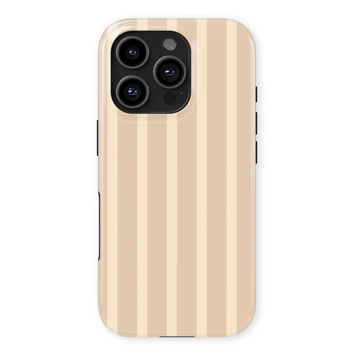 Stripes - Milk Blush - Pink/Beige case for iPhone 16 Pro - Image 1