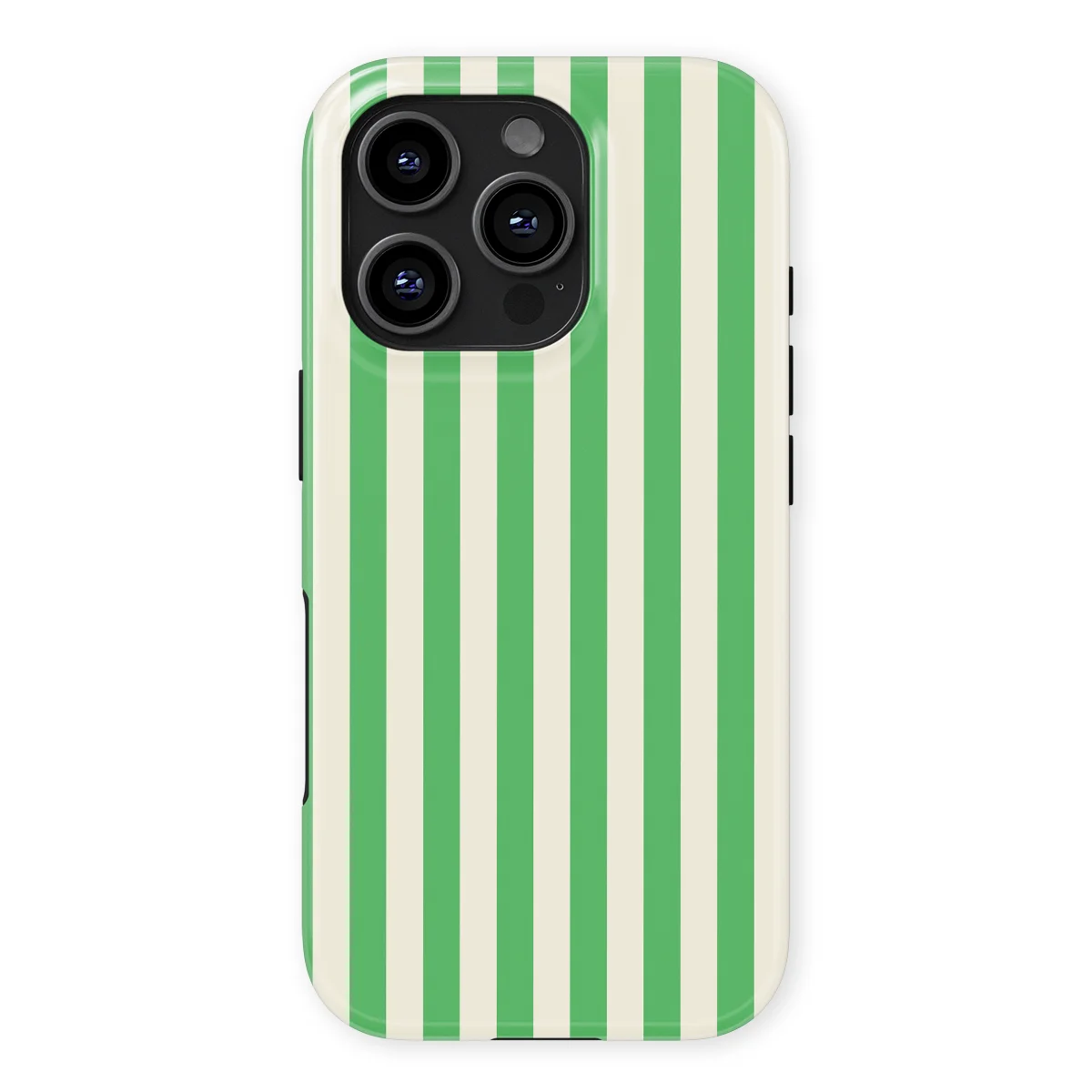 Stripes - Pistachio Cream - Beige/Green/Multicolor case for iPhone 16 Pro - Image 1