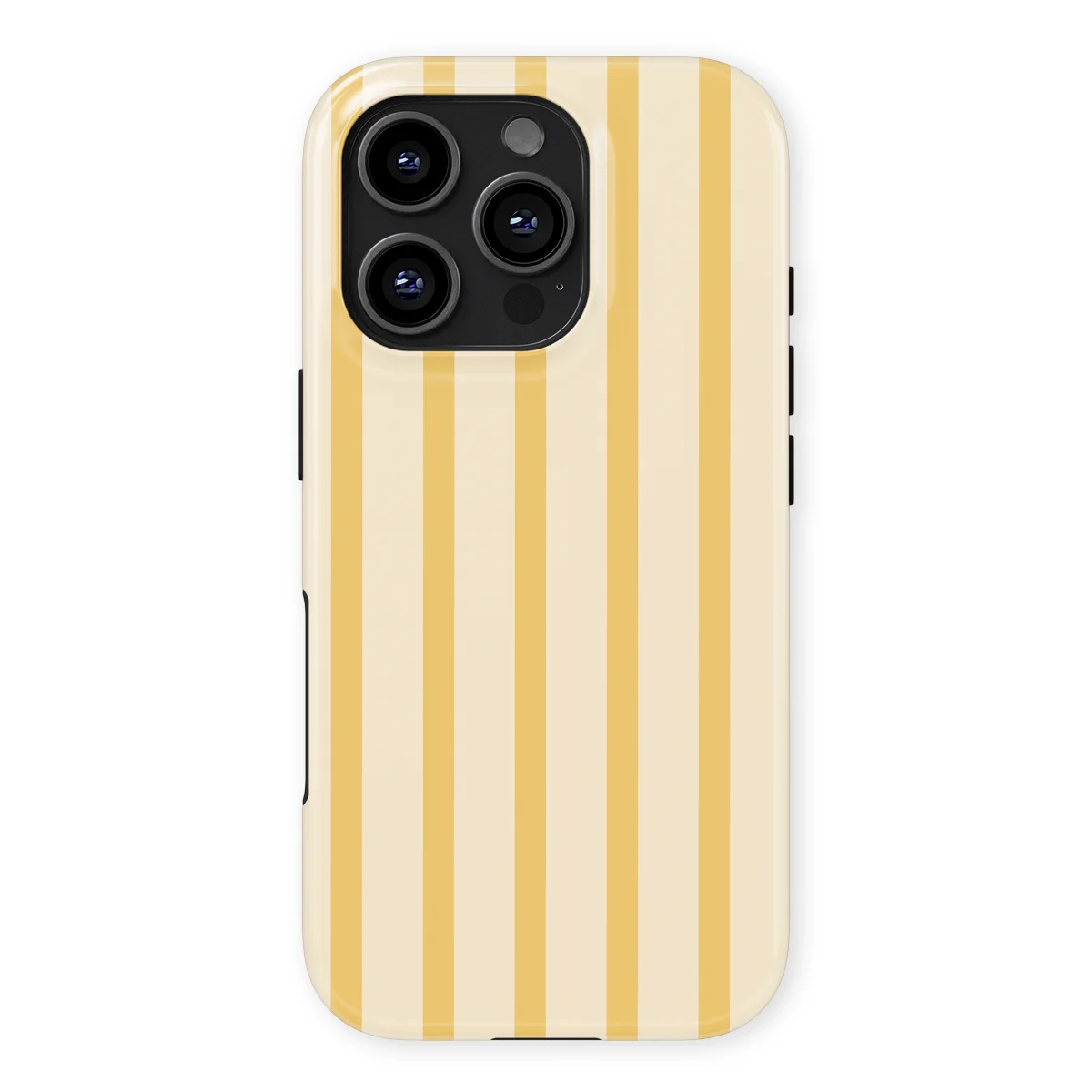 Stripes - Vanilla Drop - Beige/Yellow case for iPhone 16 Pro - Image 1