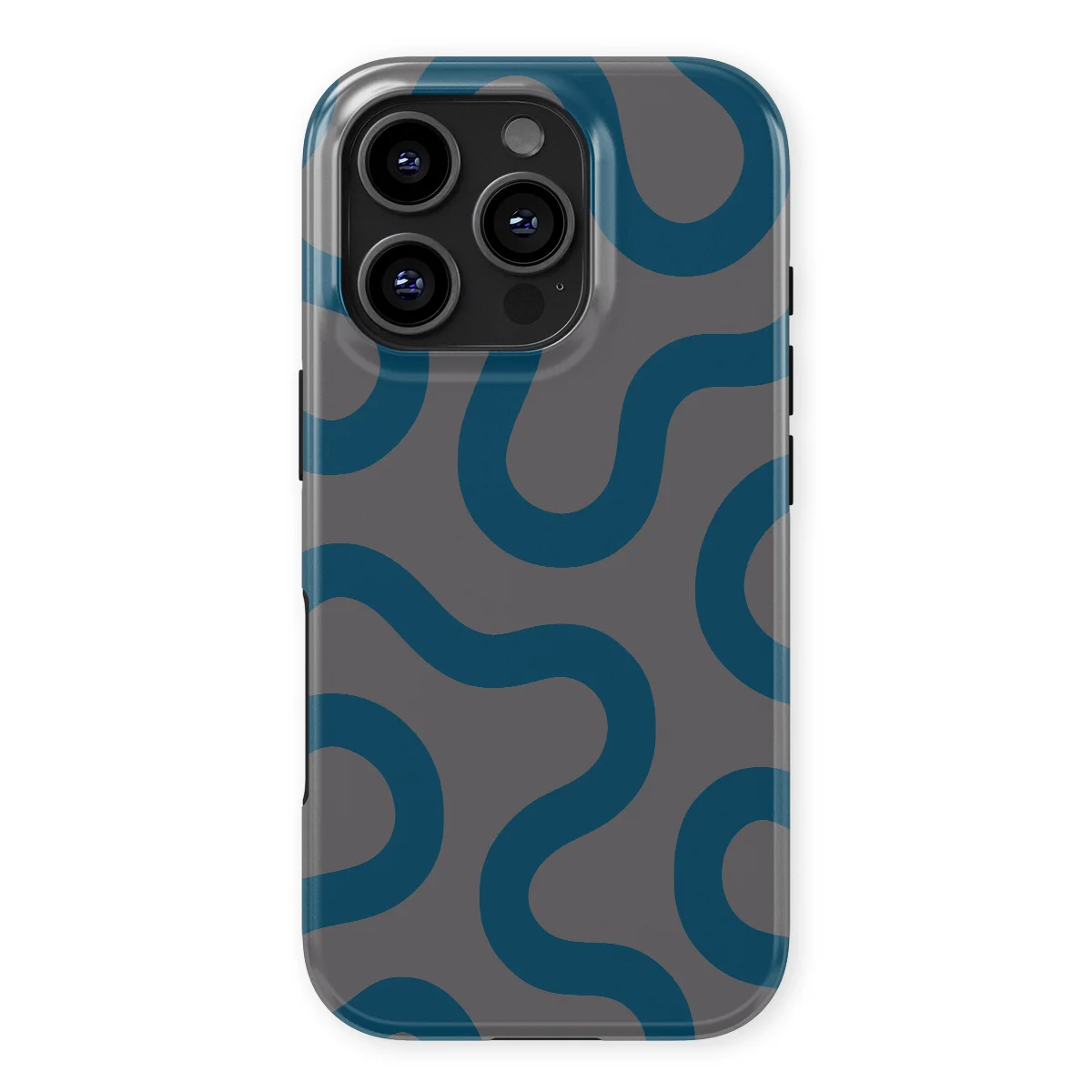 Motion Flow - Shadow Waves - Grey/Blue case for iPhone 16 Pro Max - Image 1