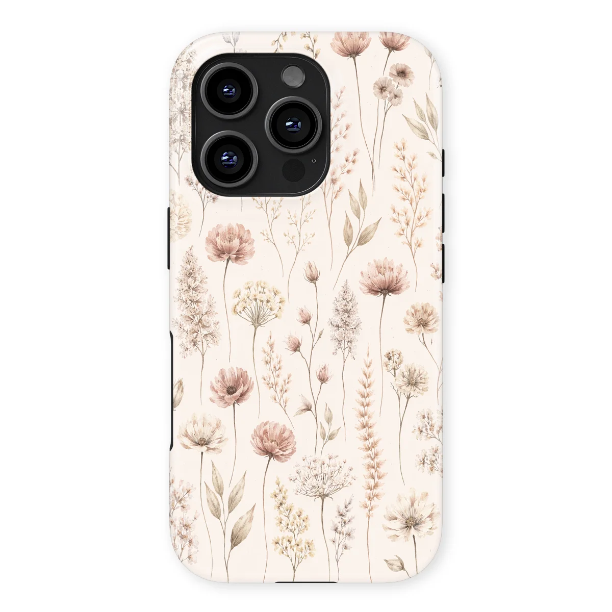 Watercolor Flowers - Beige Bloom - Beige/Brown case for iPhone 16 Pro Max - Image 1