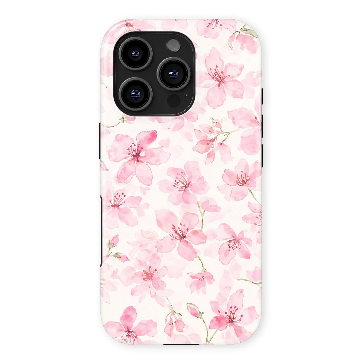 Watercolor Flowers - Cherry Blossom - Pink case for iPhone 16 Pro Max - Image 1