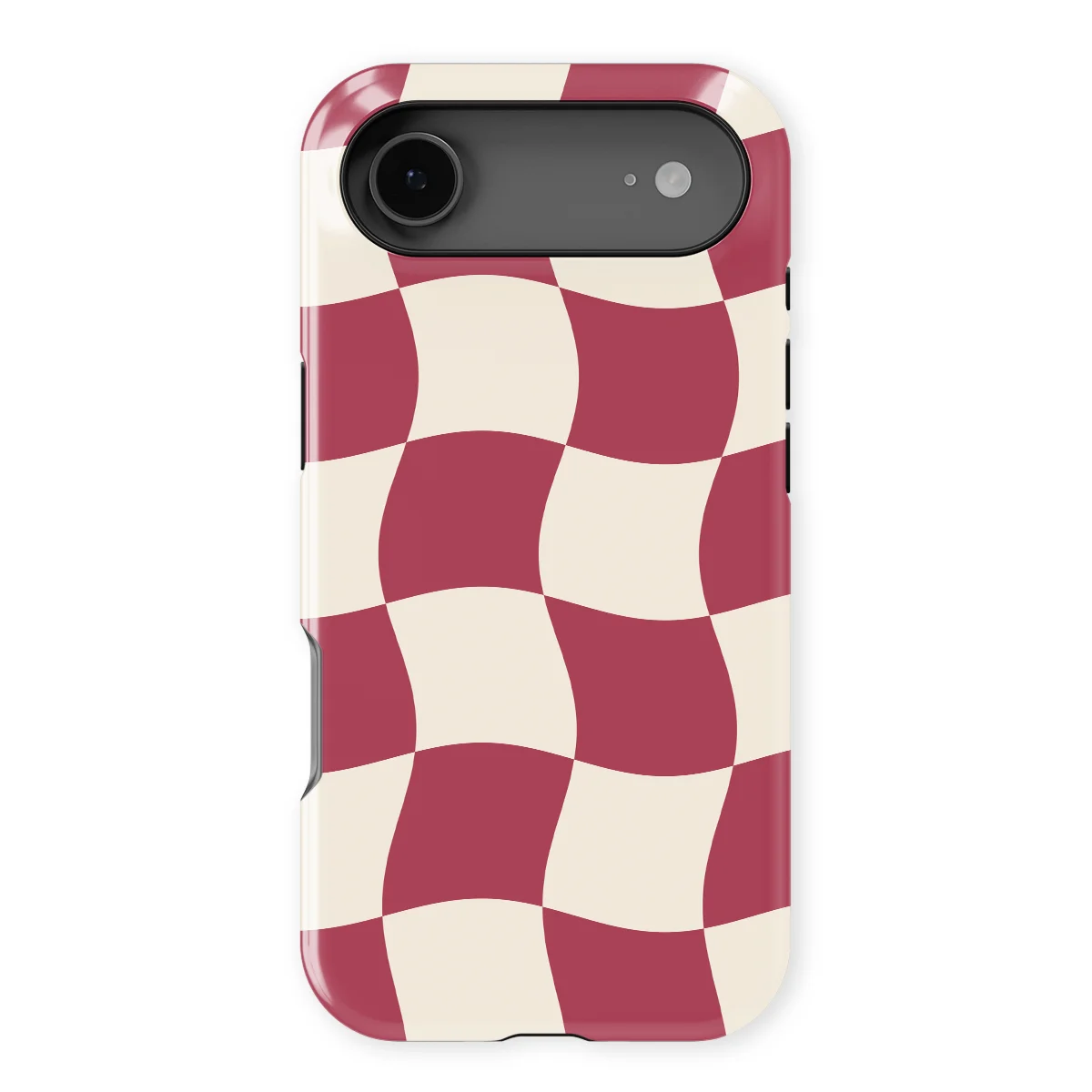 Checkered Warp - Crimson Wave - Red/White/Multicolor case for iPhone 17 Air - Image 1