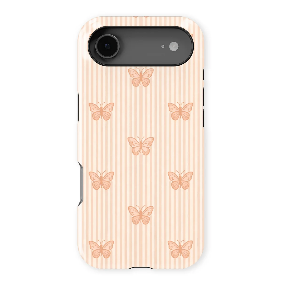 Happy Stripes - Blush Butterfly - Brown case for iPhone 17 Air - Image 1