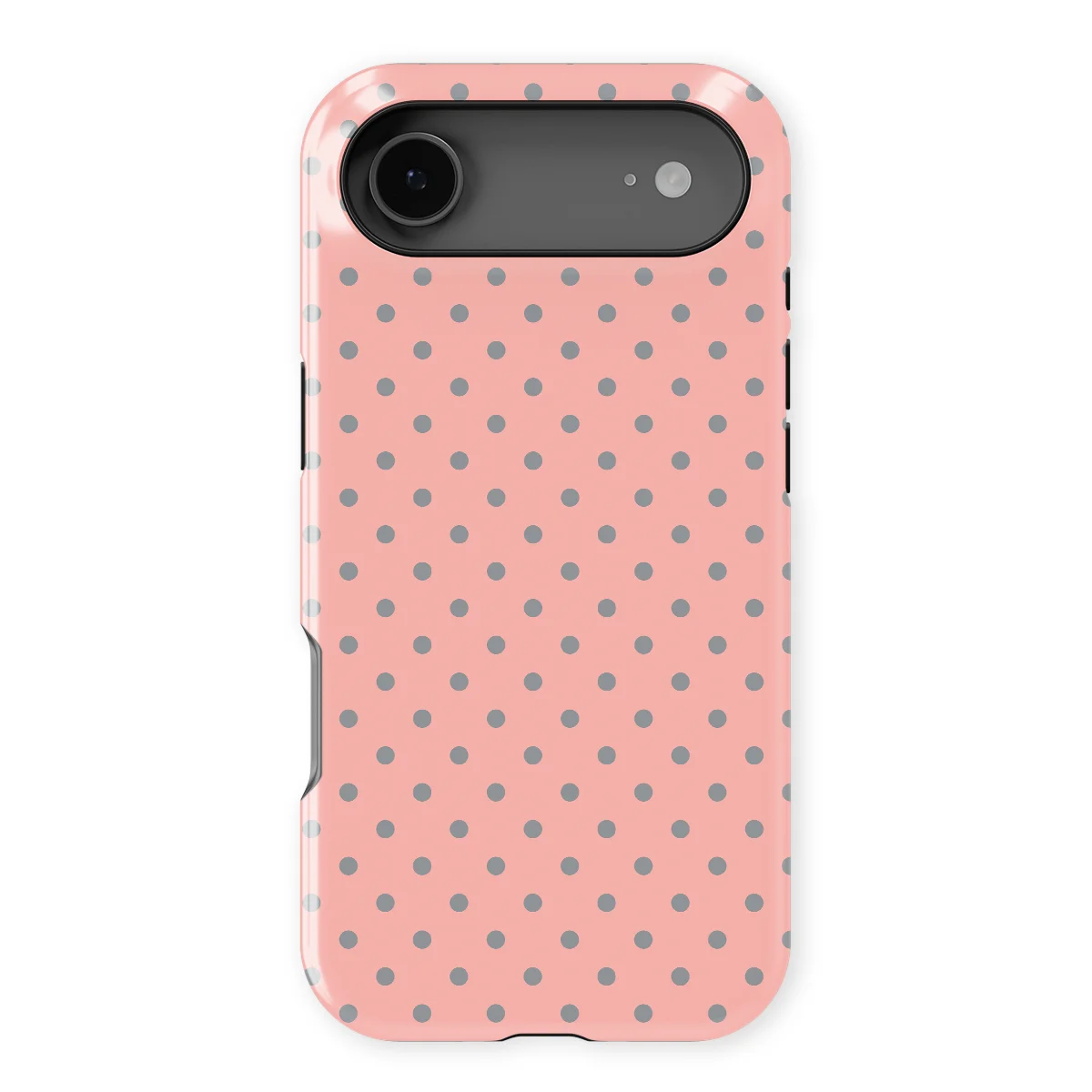 Polka Dots - Soft Grey Dots - Pink/Grey case for iPhone 17 Air - Image 1