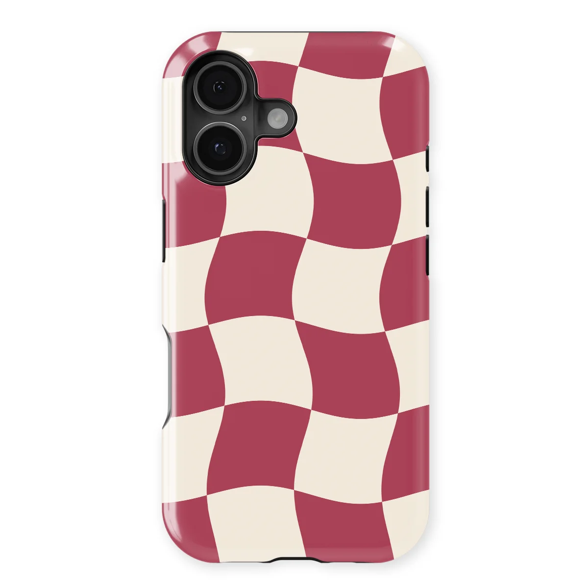 Checkered Warp - Crimson Wave - Red/White/Multicolor case for iPhone 17 - Image 1
