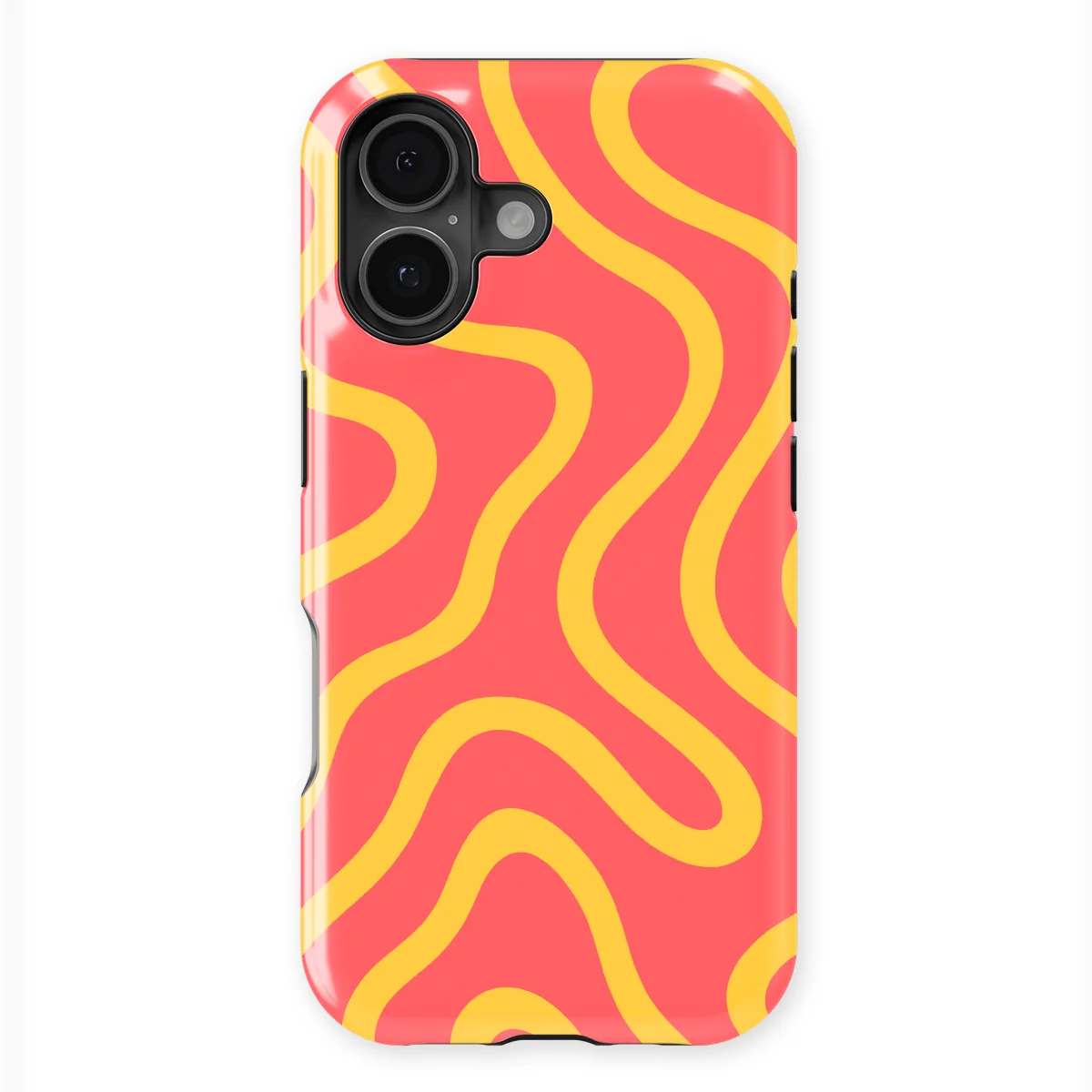 Curvy Lines - Sunburst Drift - Pink_Yellow case for iPhone 17 - Image 1