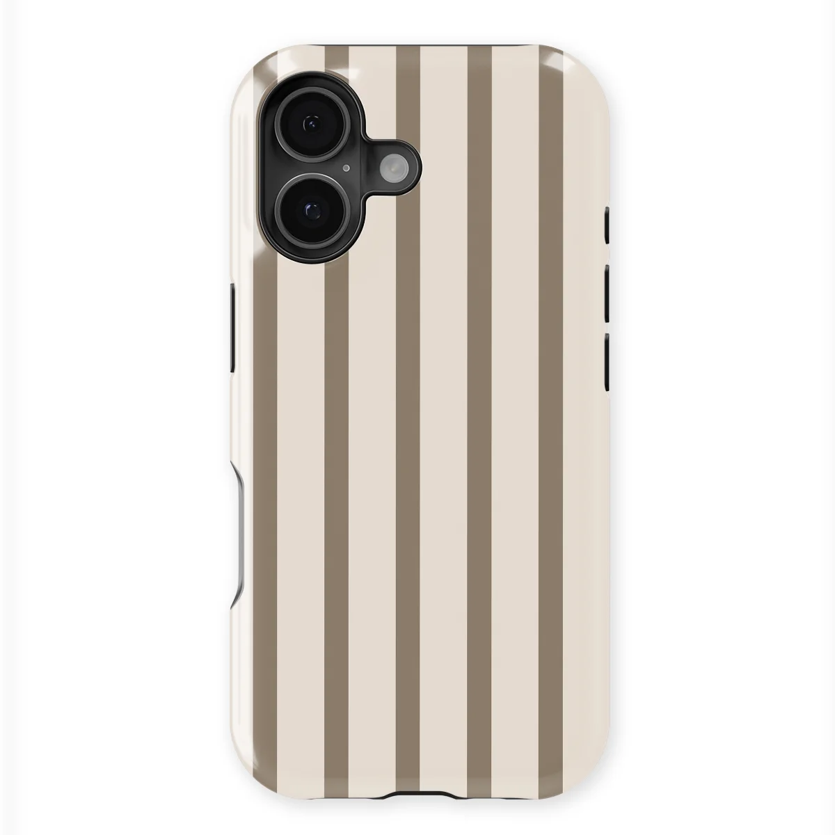 Stripes - Linen Wood - Beige/Brown case for iPhone 17 - Image 1