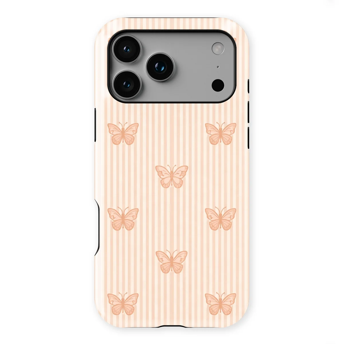Happy Stripes - Blush Butterfly - Brown case for iPhone 17 Pro - Image 1