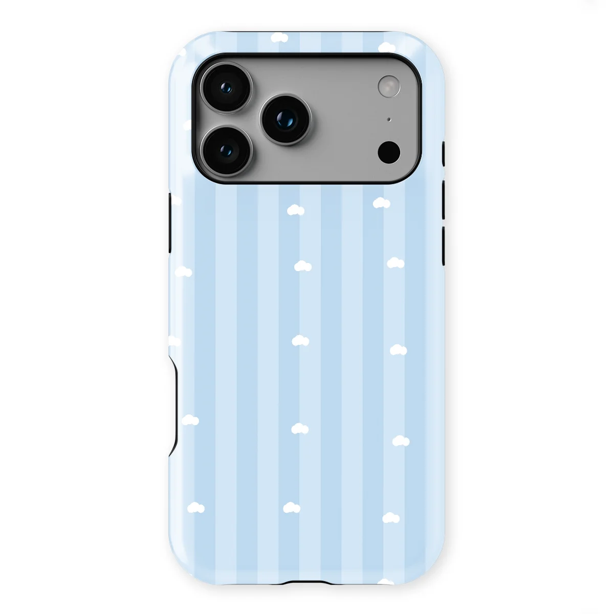Happy Stripes - Cotton Sky - Blue case for iPhone 17 Pro - Image 1