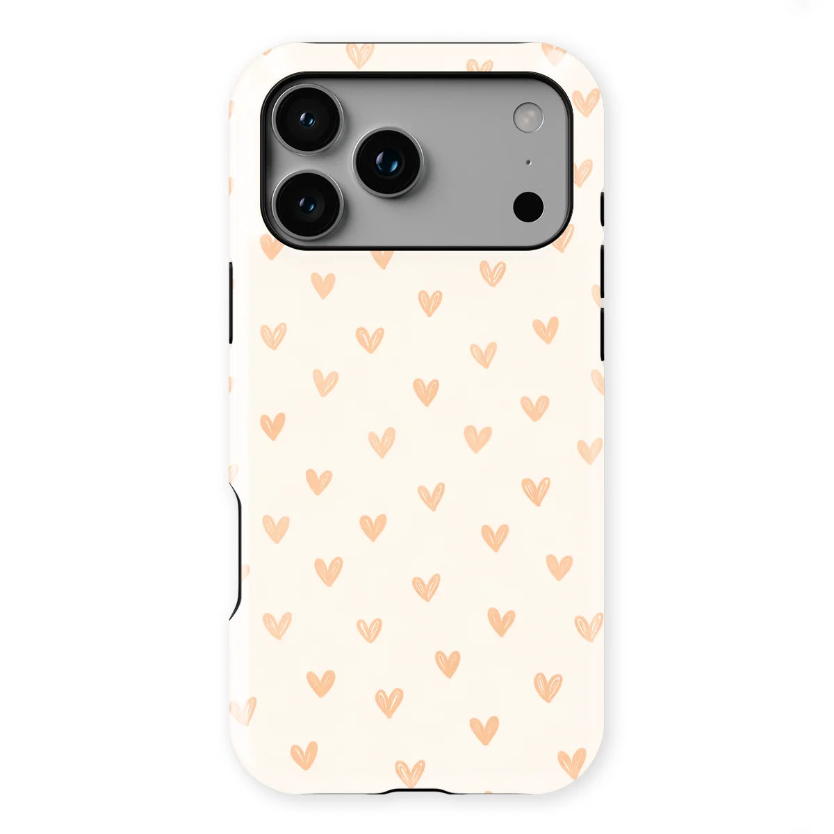 Little Love - Blush Hearts - White/Orange case for iPhone 17 Pro - Image 1