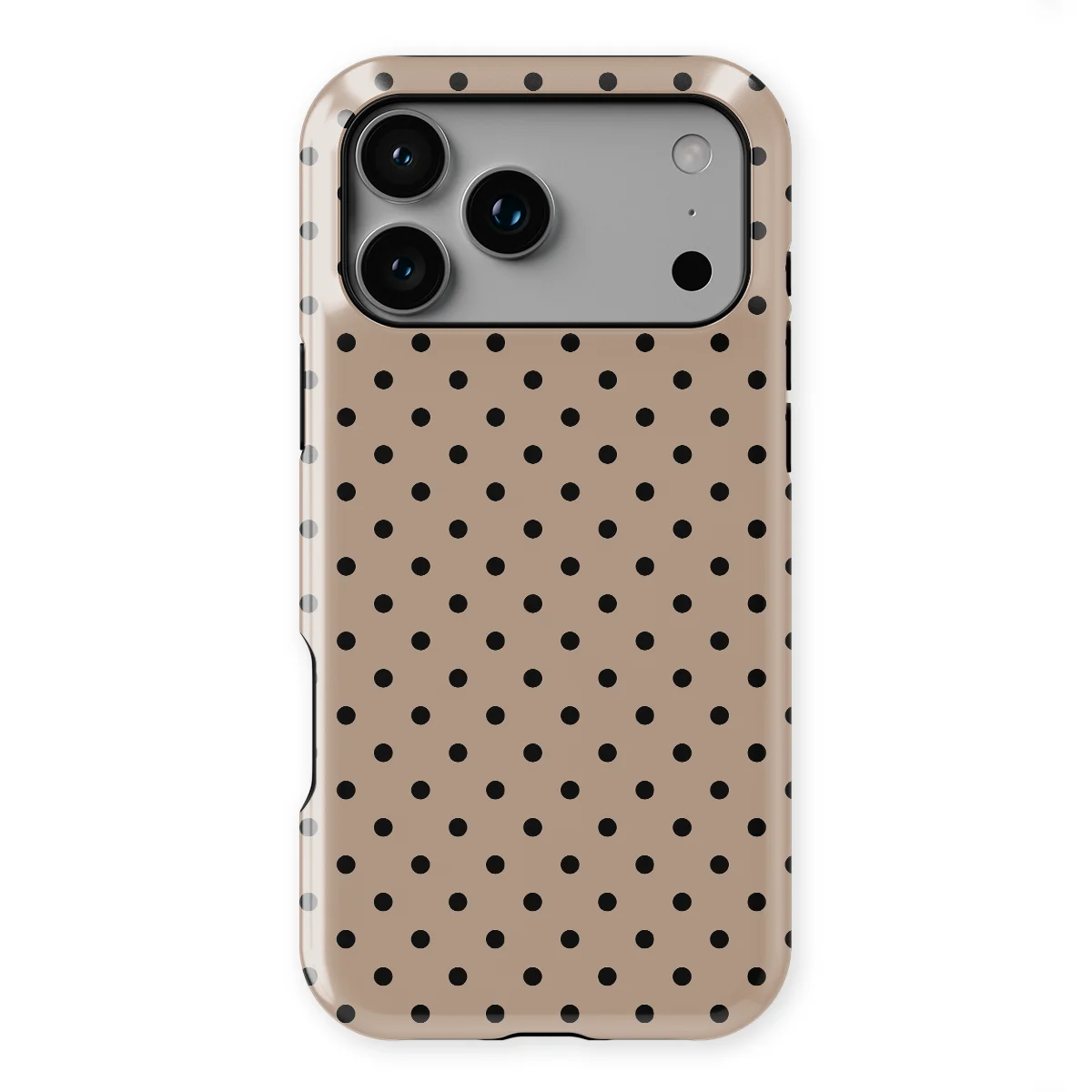 Polka Dots - Cocoa Noir - Brown/Black case for iPhone 17 Pro - Image 1