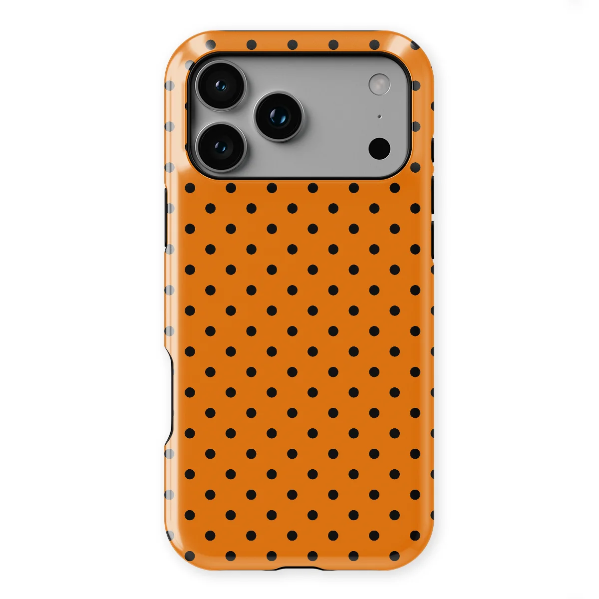 Polka Dots - Pumpkin Dots - Orange/Black case for iPhone 17 Pro - Image 1