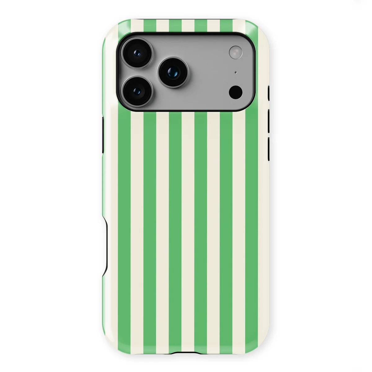Stripes - Pistachio Cream - Beige/Green/Multicolor case for iPhone 17 Pro - Image 1