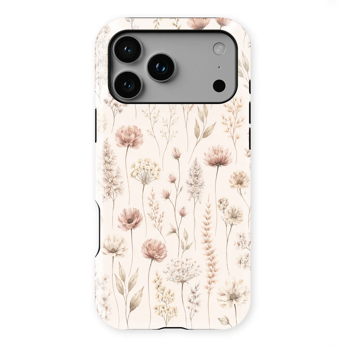 Watercolor Flowers - Beige Bloom - Beige/Brown case for iPhone 17 Pro - Image 1