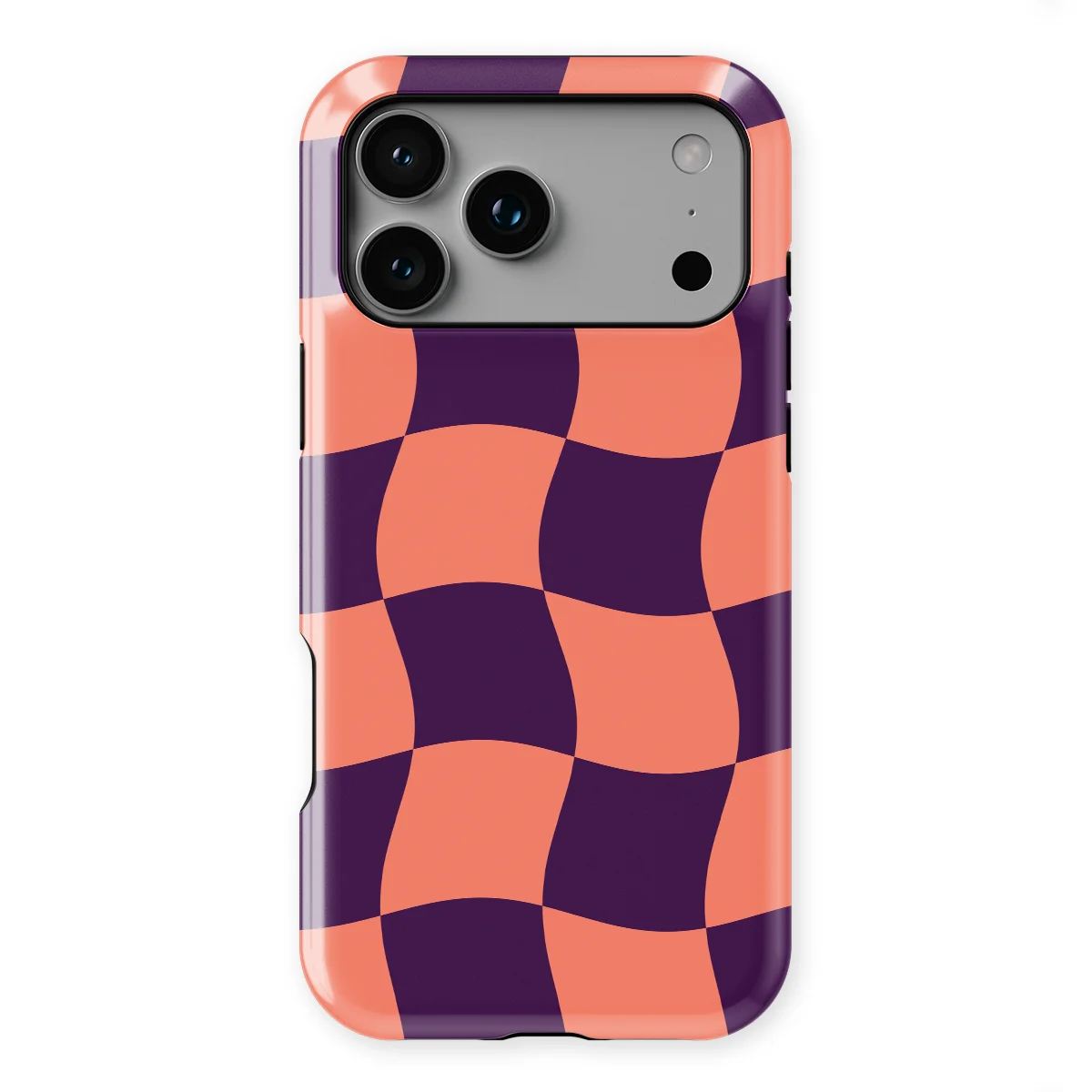 Checkered Warp - Check Flame - Purple/Pink/Multicolor case for iPhone 17 Pro Max - Image 1