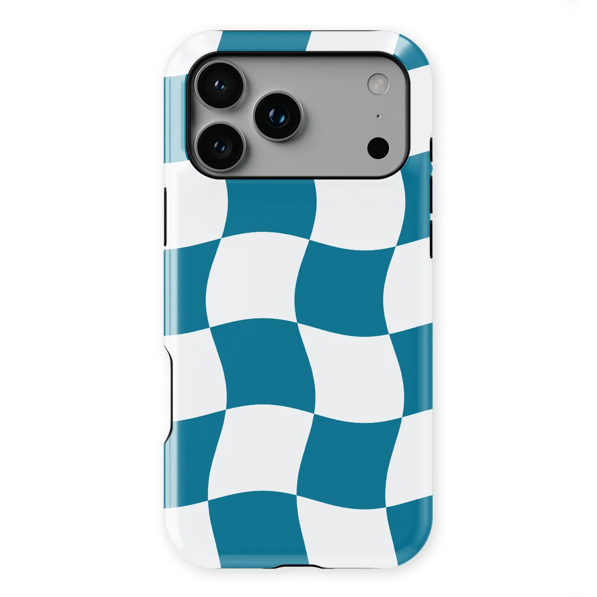 Checkered Warp - Frozen Motion - Blue/White/Multicolor for iPhone 17 Pro Max