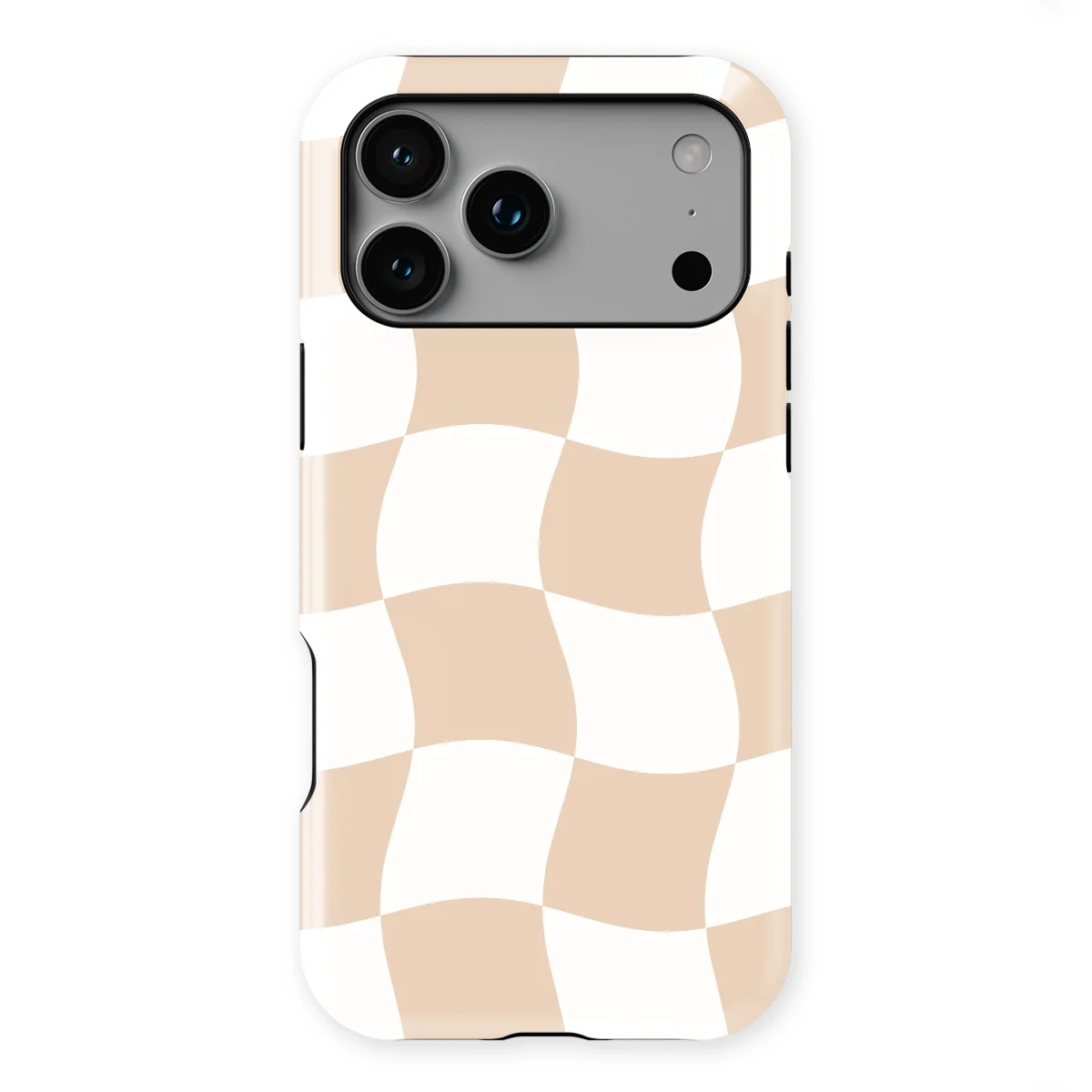 Checkered Warp - Linen Grid - Brown/White/Multicolor case for iPhone 17 Pro Max - Image 1