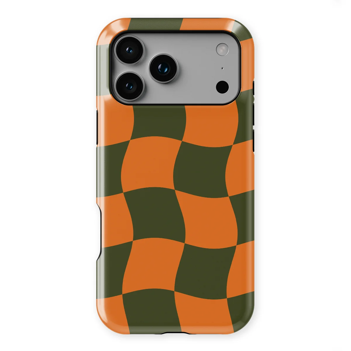 Checkered Warp - Pumpkin Pulse - Orange/Green/Multicolor for iPhone 17 Pro Max