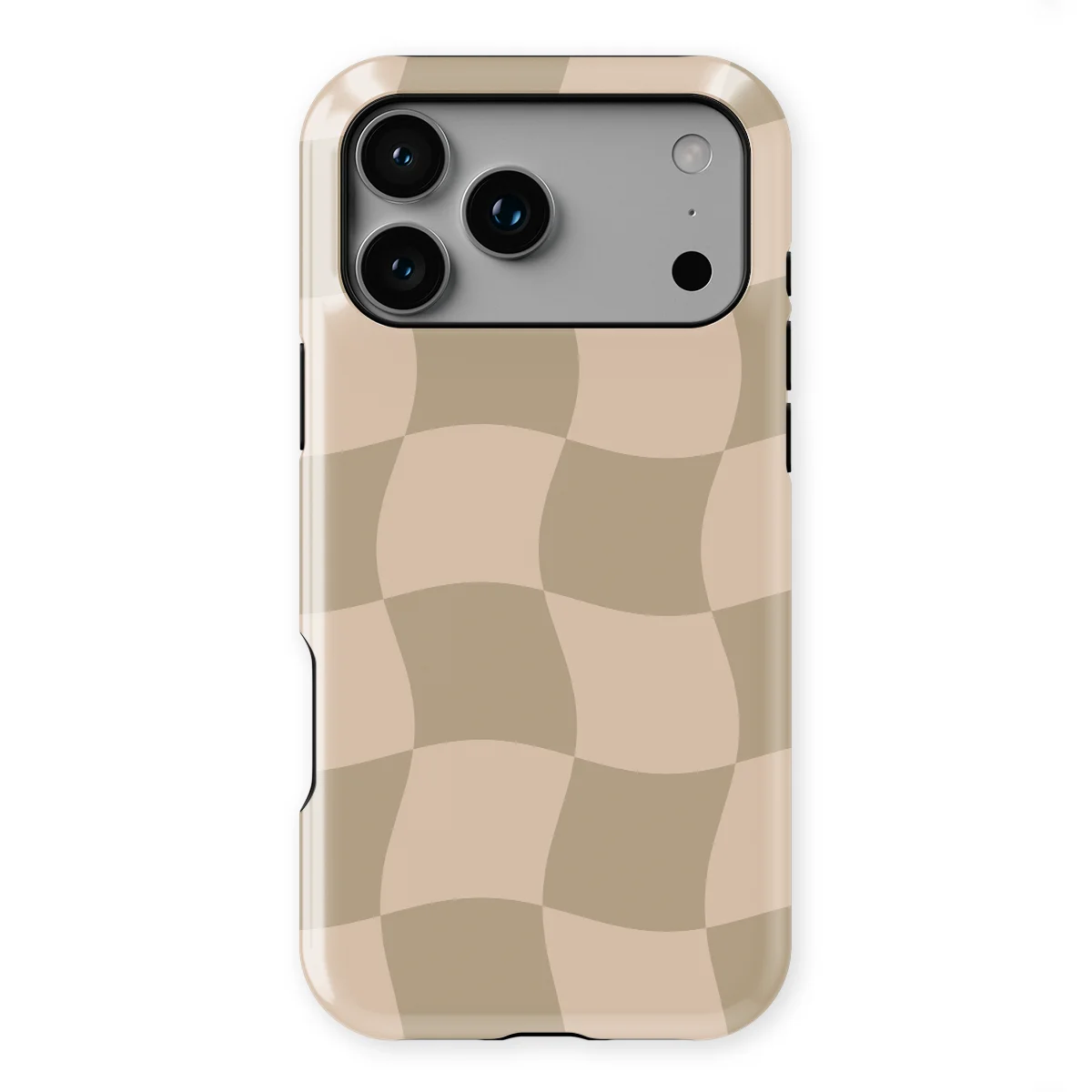 Checkered Warp - Sandwave - Brown/Grey case for iPhone 17 Pro Max - Image 1