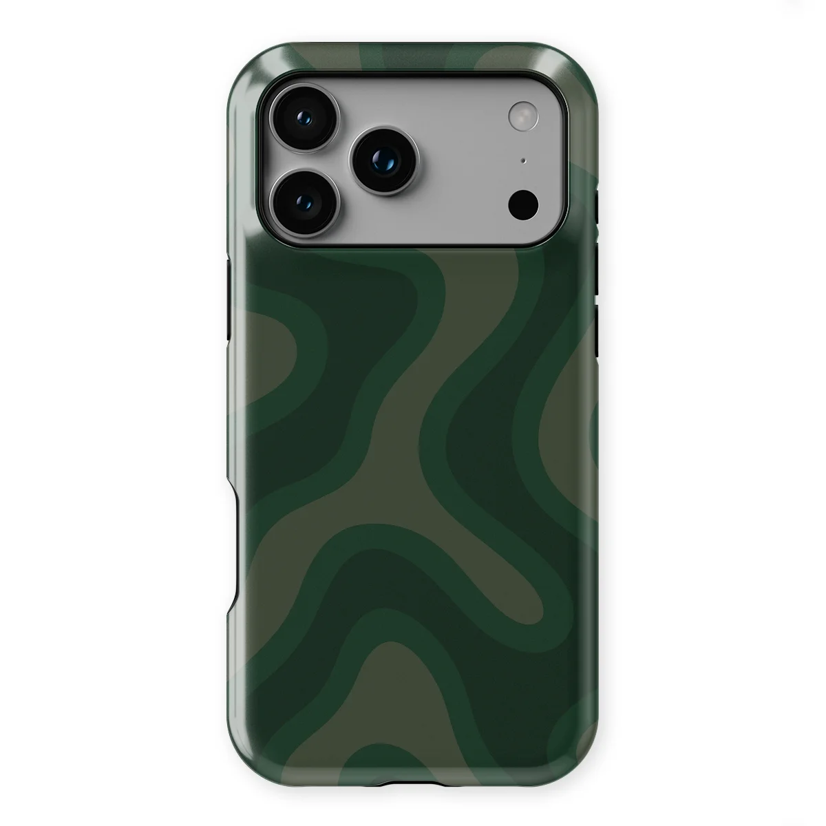 Curvy Lines - Evergreen Drift - Green for iPhone 17 Pro Max