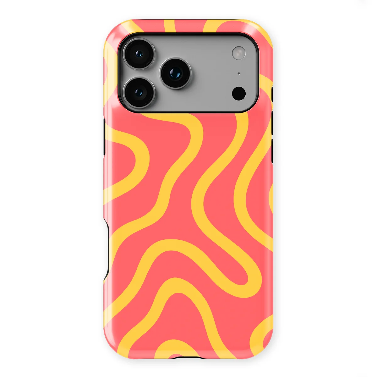 Curvy Lines - Sunburst Drift - Pink_Yellow for iPhone 17 Pro Max