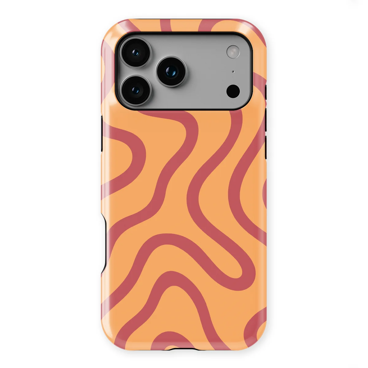 Curvy Lines - Terracotta Twist - Orange/Red case for iPhone 17 Pro Max - Image 1