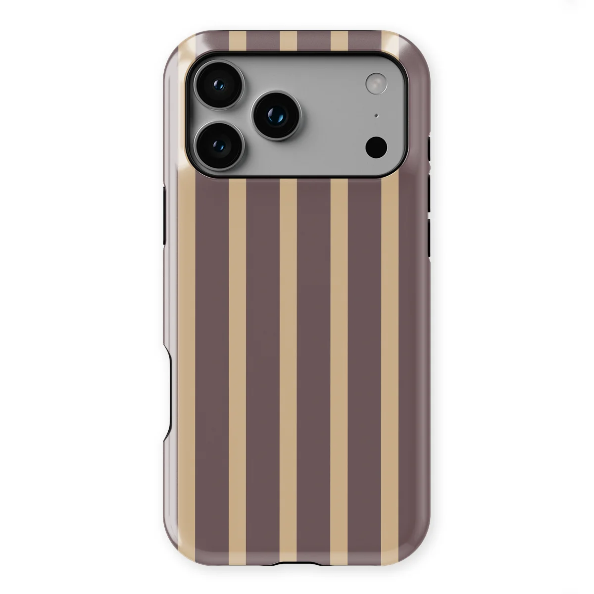 Stripes - Velvet Praline - Purple/Brown/Multicolor case for iPhone 17 Pro Max - Image 1