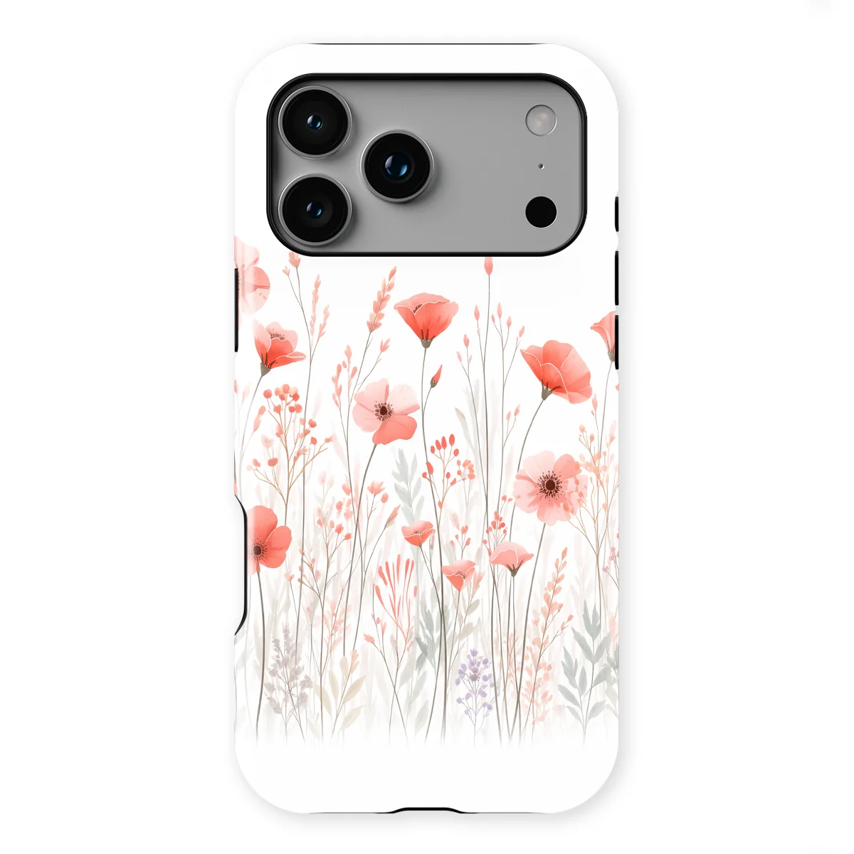 Watercolor Flowers - Blush Border - /Red/Multicolor case for iPhone 17 Pro Max - Image 1