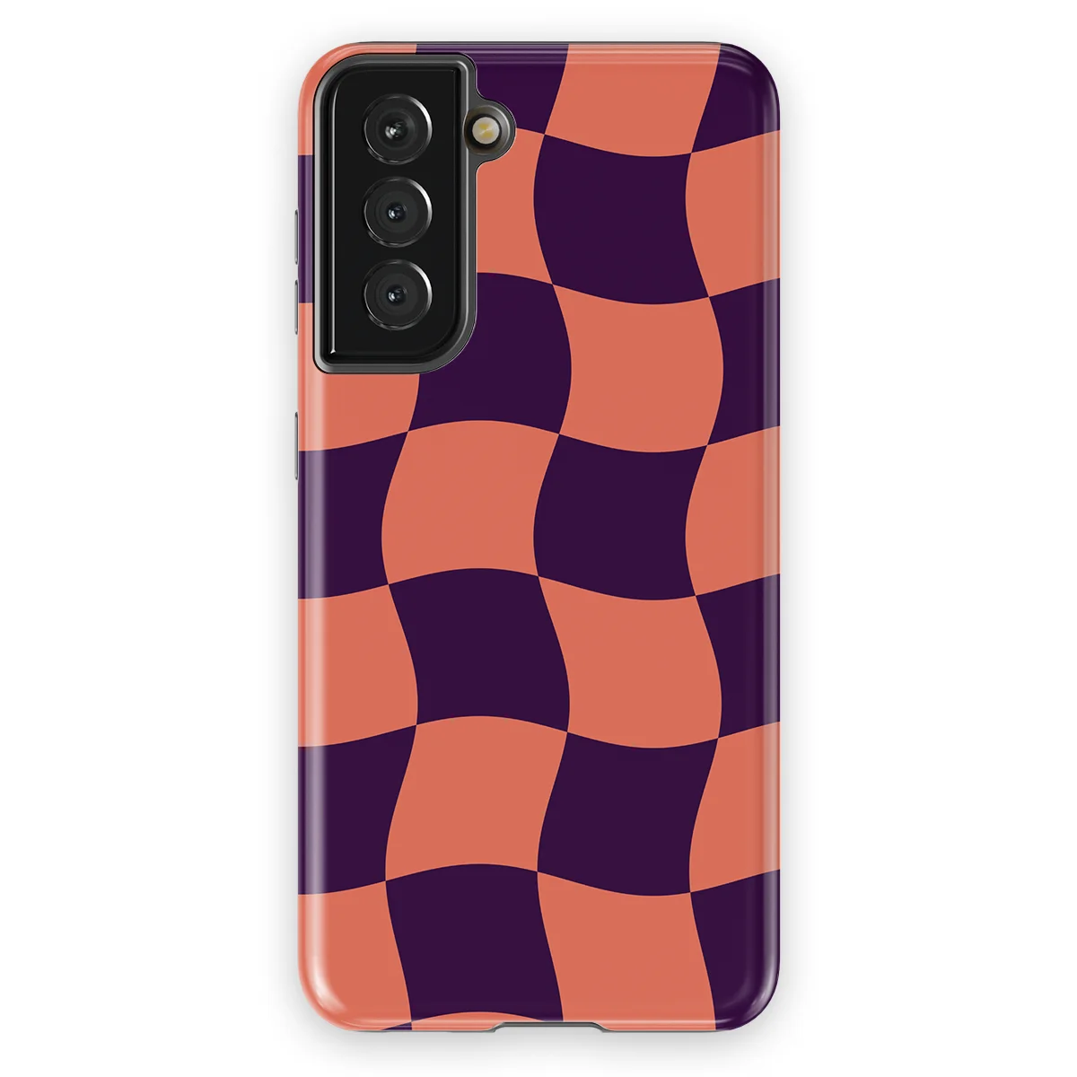 Checkered Warp - Check Flame - Purple/Pink/Multicolor case for Galaxy S21 FE - Image 1