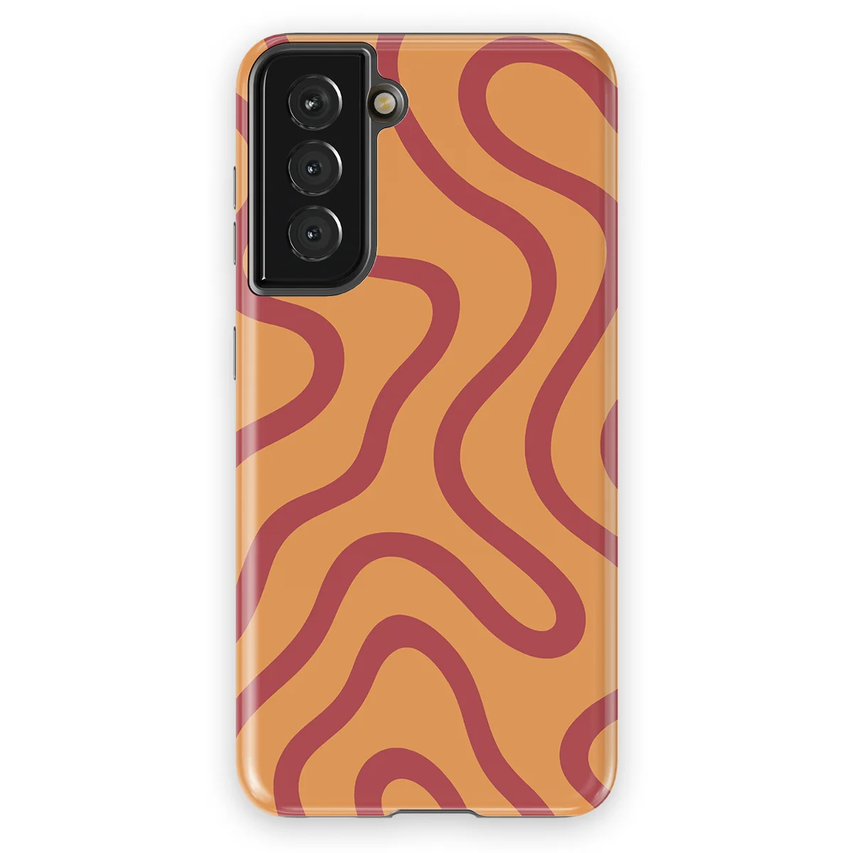 Curvy Lines - Terracotta Twist - Orange/Red case for Galaxy S21 - Image 1