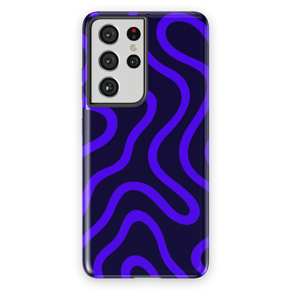 Curvy Lines - Electric Dusk - Black/Blue for Galaxy S21 Ultra